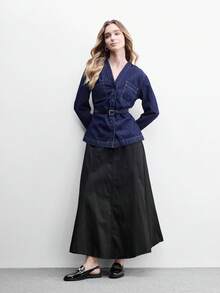 CUCCOO BIZCHIC 女款平底繫帶前扣樂福鞋 - 黑色 - 查看 3