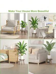 1pc Indoor Wooden Plant Support Stand, Suitable For 6-11 Inch (Approx. 15.2-28cm) Flower Pots Single Plant Support, Mid-Century Modern Style Plant Stool, Suitable For Large Plants, Perfect For Living Room, Balcony, Office - flower stand - View 5