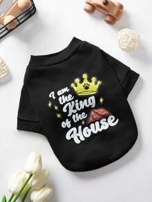 PETSIN Artist Girlcore 1pc Cute Black Pet Printed Warm Kawaii Pet Sweatshirt Without Hood - Multicolor - View 8