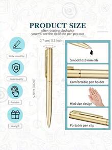 20Pcs 10cm Mini Round Ballpoint Pens Bulk Black Ink Pocket Writing Tools Portable Small Ball Pens For Notebook Signature Note Paper School Office Supplies - A - View 5