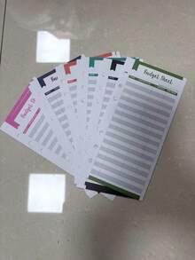 60pcs A6 Budget Planner Refill Pages, 6-Ring Binder Expense Tracker Inserts, Suitable For Cash Envelope System, Planner, Wallet-Style Budget Organizer, 6 Colors School Supplies - A6 - View 10