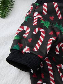 PETSIN Artist 1pc Christmas Candy Pattern Cute Printed Black Pet Sweatshirt Without Hat For Cats And Dogs - Multicolor - View 8