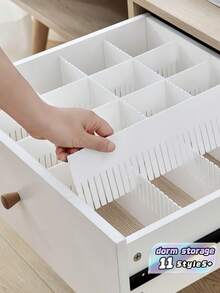5/7/10Pcs Adjustable Drawer Organizer Boxes, Multi‑Purpose Drawer Dividers For Cosmetics Jewelry Underwear Socks Office Supplies, Dorm Storage - Multicolor - View 1