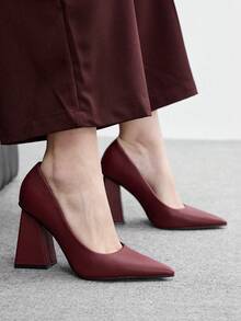 CUCCOO BIZCHIC New Pointed Toe Low Vamp Sexy Elegant High Heels For Women Spring Shoes Spring Break Easter For Christmas Spring Shoes Fall Shoes - Dark bean paste - View 3