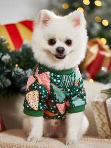 PETSIN 1 Pc Christmas Tree Printed Green Pet, Suitable For Cats And Dogs - Multicolor - View 10