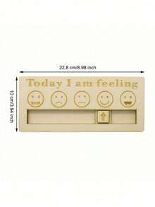 1pc Wooden Mood Board With Feeling Tiles - "How Do I Feel Today" 2025 Interactive Desktop Art| : Mental Health Awareness, Boho Office Decor, Gifting,For School Supplies,Back To School, Cork Board, Pin Board, Vision Board - multicolor - View 2