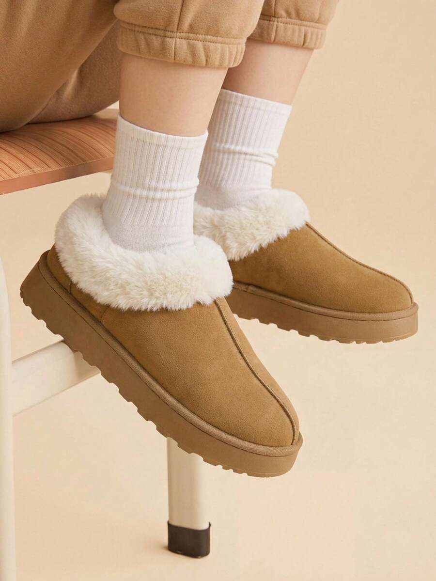 CUCCOO EASI Women's Fashion Multi-Functional Thick-Soled Snow Boots, Autumn And Winter Velvet Warm Closed Toe Rain And Snow Boots, Christmas Snow - Brown . - View 1