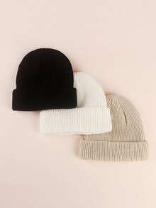 Cozy Pixies 3PCS Boys And Girls Autumn And Winter Warm Knitted Wool Hat Set Outdoor Autumn And Winter Wool Hat Multi-Piece Set - Multicolor - View 13