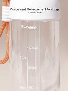 GLOWMODE 24oz Tritan 3-Way Drinking Water Bottle With Measurement Lines & Carry Strap Gym Fitness Studio Work Travel Hiking Daily Active Casual - White - View 4