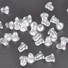 50-2000pcs Earring Backs With Cap, 5mm Hair Scrunchie Accessories, Women'S Fashion Earrings - Transparent - View 6