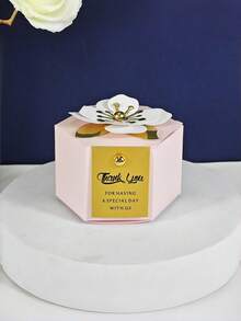10 piezas Cajas de embalaje de regalo hexagonales de varios colores delicadas con tarjetas de agradecimiento, accesorios de flores de papel, cajas de regalo para bodas, compromisos, cumpleaños, inauguración de casa, fiestas de vacaciones, banquetes y embalaje de regalos en general - Multicolor - Ver 10