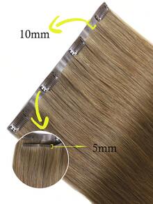 Seamless Clip Ins Volumizer 55g 1pc 6# Medium Brown 100% HQ Cuticle Aligne Remy Human Hair Seamless PU Clip Ins Extensions Hair Extensions - S6 - View 4