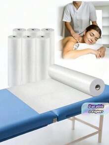 Disposable Bed Sheets - Made Of Non-Woven Fabric, Unscented, Size 70x53cm, Suitable For Beauty Salons, Spas, Massage Beds, Tattoo Studios, Massage Table Covers | Soft Texture | Disposable - White - View 1