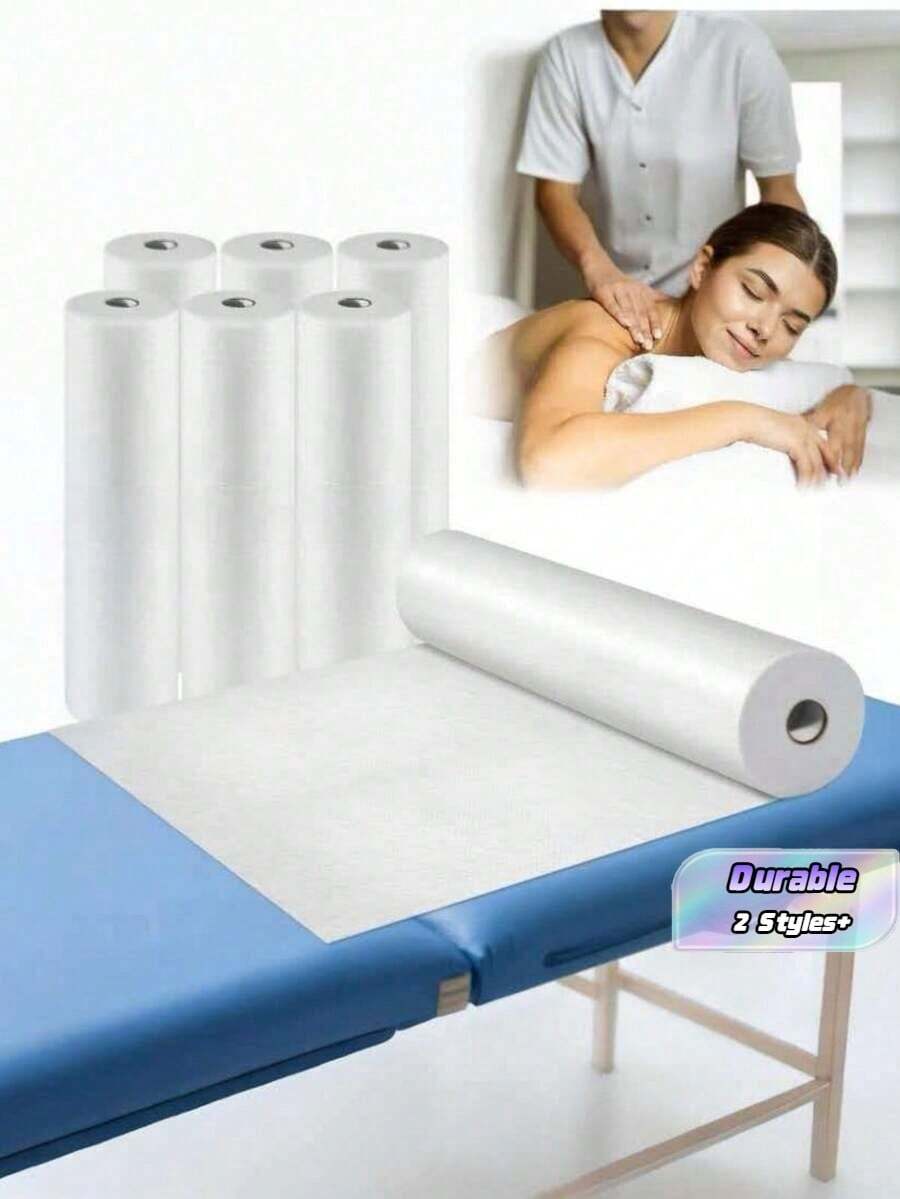Disposable Bed Sheets - Made Of Non-Woven Fabric, Unscented, Size 70x53cm, Suitable For Beauty Salons, Spas, Massage Beds, Tattoo Studios, Massage Table Covers | Soft Texture | Disposable - White - View 1