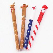 Christmas Style Erasable Ballpoint Pens, Quick-Drying Erasable, Write Smoothly, Suitable For Students Exams, Practicing, Note-Taking, Christmas Gifts, School Supplies, Back To School - Multicolor - View 9