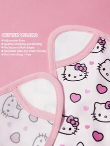 HELLO KITTY AND FRIENDS | SHEIN 6個月-2歲嬰兒防水防油防污背心式防護圍兜 TPU材質可愛卡通貓印花 粉色女款 - 彩色 - 查看 6