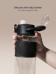 GLOWMODE 27oz Tritan 水壺，附手提把手與一鍵式瓶蓋，適合健身房、健身工作室、工作、旅行、登山、日常活動與休閒使用 - 黑色 - 查看 4