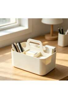 Large Capacity 5-Compartment Pet Supplies Storage Box, Cat Minimalist Pattern Multiple Styles Available - Portable Storage Basket With Handle, Multi-Layer Pet Supplies Organizer, Pet Grooming Kit Storage Box, Travel Pet Care Storage Basket, Pet - Multicolor - View 4