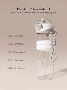 GLOWMODE 27oz  Tritan Cooling Spray Water Bottle With One-Touch Lid Gym Fitness Studio Work Travel Hiking Daily Active Casual - White - View 2