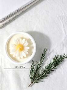 Cirelle 1pc Daisy Flower Scented Candle In Plaster Jar, Cute Sunflower Soy Wax Candle, Decorative Floral Aromatherapy Candle For Home Decor, Birthday & Holiday Gift - multicolor - View 14