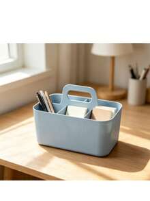 Large Capacity 5-Compartment Pet Supplies Storage Box, Cat Minimalist Pattern Multiple Styles Available - Portable Storage Basket With Handle, Multi-Layer Pet Supplies Organizer, Pet Grooming Kit Storage Box, Travel Pet Care Storage Basket, Pet - Multicolor - View 6