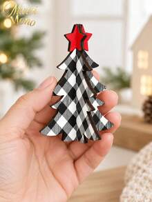 Muroi Mono DIY Interlocking Plaid Christmas Tree Ornament, Checkered Tabletop Holiday Decoration & Mini Festive Tree For Living Room, Bedroom, Office Desk, Fireplace, Christmas Party, Home Decor & Holiday Gift - multicolor - View 2