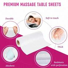 Disposable Bed Sheets - Made Of Non-Woven Fabric, Unscented, Size 70x53cm, Suitable For Beauty Salons, Spas, Massage Beds, Tattoo Studios, Massage Table Covers | Soft Texture | Disposable - White - View 6