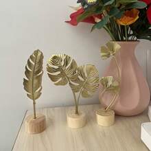 3pcs European Style Iron Handmade Craft Desktop Ornaments Leaf Feather Shape Light Luxury Decorative Statues For Living Room Bedroom Home Tabletop Display Decor Accessories - Multi-style - View 7