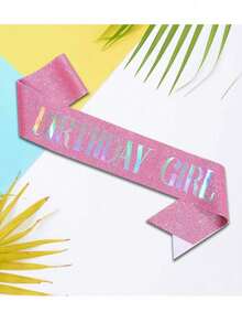 1-Piece Birthday Decoration Set, Satin Shoulder Straps, Party Supplies, Birthday Girl - Pink - View 2