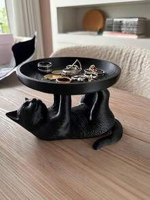 1Piece Cute Cat Shape Jewelry Tray Organizer Rack Decorative Figurine For Entryway Home Decor High Quality Trending Now - Multicolor - View 2