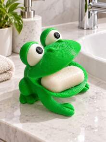 1Pc Frog Shaped Sponge Drainer Holder, Plastic Drainage Storage Rack For Kitchen Countertop Bathroom Sponge Rag Brush, Gift For Wedding Graduation Back‑To‑School - Multicolor - View 8