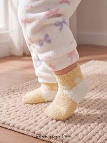 Cozy Pixies 3 Pairs Of Warm Baby Socks, Coral Fleece, Colorful Winter Baby Cute Socks, Colorful Contrasting Versatile Socks, Suitable For Babies To Wear - Multicolor - View 6