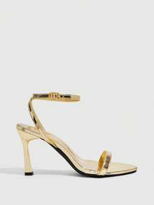 CUCCOO SZL Women's Adjustable Simple High-Heeled Sandals, Suitable For Daily Casual Wear, Spring Break, Easter, Prom - Gold - View 6