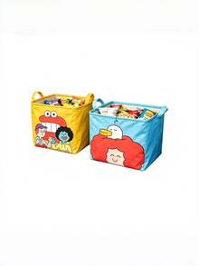 Cartoon Foldable Storage Basket Large Capacity Clothes Snack Organizer Car Trunk Bag Multi-Purpose Sundries Pouch Cute Fun Design For Home Bedroom Dormitory Car Interior Travel Camping - A - View 7