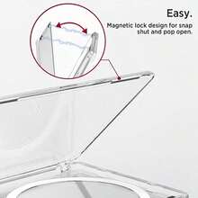 1pc Magnetic Transparent Wallet Card Holder, Compatible With IPhone 16/15 S26 Ultra 24- Phone Case Card Slot Protective Cover - Clear - View 6