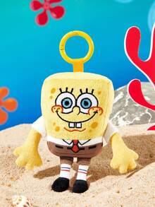 SpongeBob SquarePants | SHEIN 1 Buah Liontin Plush Lucu, Bordir Indah, Bentuk Menggemaskan, Dapat Digantung di Tas dan Kunci - Kuning - View 1