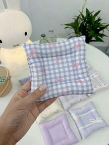 Joivida A Square Ins-Style Coaster With Simple Patterns Like Stripes And Plaid. Designed For Cream-Style Home Decor, It Offers Visual Pleasure And A Comfortable Touch For Urban Working Women And Teens - Multicolor - View 11