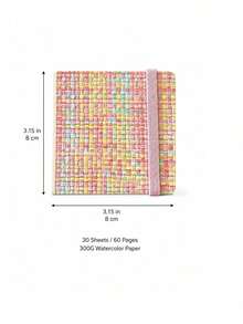 Joivida 1Pc Portable Watercolor Book, 8*8cm Size, 30 Sheets/60 Pages, Acrylic Marker Mini Drawing Book, Flip Book, Thickened Cotton Pulp Fine Grain Watercolor Notebook, Back-To-School Season, Back-To-School Gift, Reward Gift For Students - multicolor - View 12