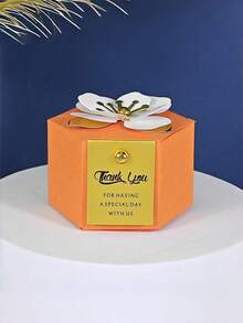10 piezas Cajas de embalaje de regalo hexagonales de varios colores delicadas con tarjetas de agradecimiento, accesorios de flores de papel, cajas de regalo para bodas, compromisos, cumpleaños, inauguración de casa, fiestas de vacaciones, banquetes y embalaje de regalos en general - Multicolor - Ver 8