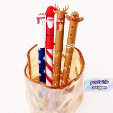 Christmas Style Erasable Ballpoint Pens, Quick-Drying Erasable, Write Smoothly, Suitable For Students Exams, Practicing, Note-Taking, Christmas Gifts, School Supplies, Back To School - Multicolor - View 2