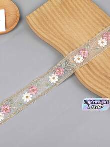 復古水溶性蕾絲歐根紗亮片刺繡 DIY 衣領袖口飾邊配件布貼 縫製手工洋裝襯衫裝飾 文藝波希米亞花卉補丁 - A - 查看 1