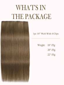 Seamless Clip Ins Volumizer 55g 1pc 6# Medium Brown 100% HQ Cuticle Aligne Remy Human Hair Seamless PU Clip Ins Extensions Hair Extensions - S6 - View 3