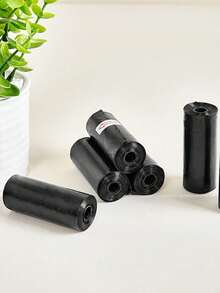 5 Rolls = 75 Pcs/15 Portable Car Garbage Bags For Baby Travel, One Roll, Love Printing Garbage Bags, Outdoor Disposable Garbage Bags, Cat And Dog Toil - Multicolor - View 5
