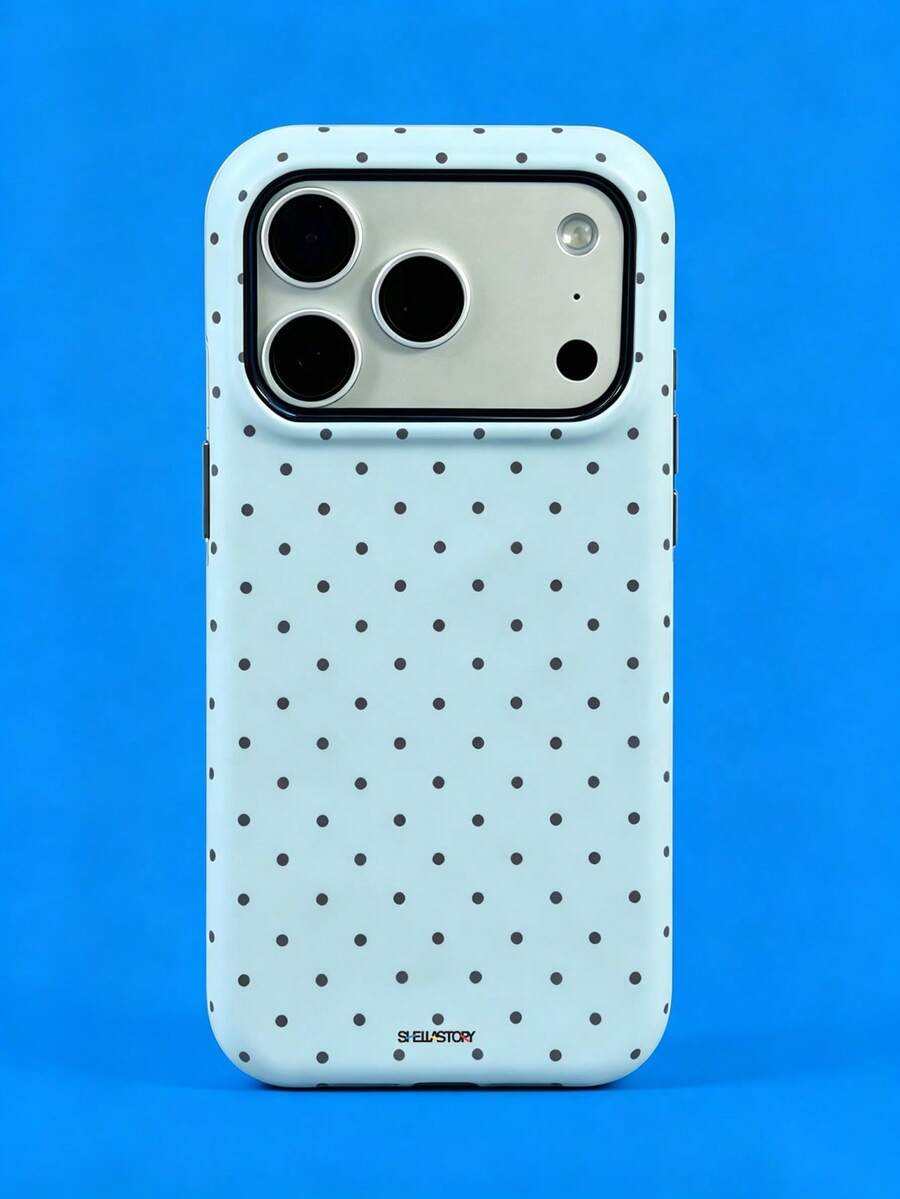ShellaStory Simple Color Blocking Polka Dot Film 2-In-1 Phone Case ...