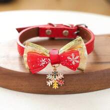 PETSIN 1pc Cat And Dog Universal Holiday Style Neck Accessory, Christmas Pet Bow Tie Collar, Adjustable Cat And Dog Collar, Santa Claus Christmas Tree Snowflake Pendant, Holiday Party Small Pet Decoration Accessory - Multicolor - View 16