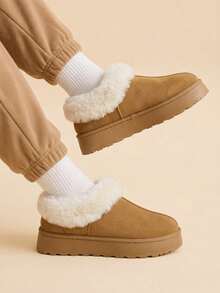 CUCCOO EASI Women's Fashion Multi-Functional Thick-Soled Snow Boots, Autumn And Winter Velvet Warm Closed Toe Rain And Snow Boots, Christmas Snow - Brown . - View 5