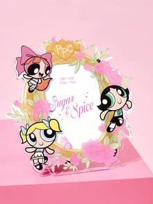THE POWERPUFF GIRLS X SHEIN Cartoon Photo Frame Holder, Acrylic Photo Frame, Suitable For Photo Display, Gifts, Gift Ideas - Powerpuff Girls - View 1