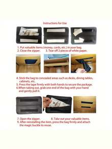 Hidden Compartment Storage Box, Hidden Storage Box, Secret Storage Box, Concealed Storage Organizer, Hidden Compartment For Coins, Cash, Documents, Jewelry, Watches And Valuables, Discreet Secret Storage, Multifunctional Desktop Organizer - black - View 5