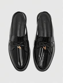 CUCCOO BIZCHIC Women's Shoes Flat Bow Loafers - Black - View 2