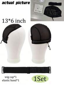Wig Caps For Making Lace Wig With Drawstring Adjustable Mesh Cap With Adjust Silicone Nonslip Elastic Wig Band Weaving Cap With Drawstring For Making 4X4 5X5 13X4 13X6 Lace Front Wigs - multicolor - View 12